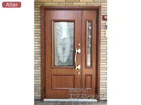 LIXIL リクシル(トステム)の玄関ドア リシェント玄関ドア3 断熱K4仕様 親子仕様(ランマ無)L C15型 ※手動仕様 施工例