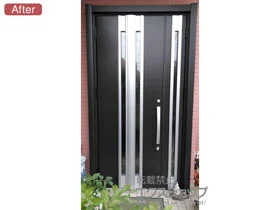 LIXIL リクシル(トステム)の玄関ドア リシェント玄関ドア3 断熱K4仕様 親子仕様(ランマ無)L G77型 ※手動仕様 施工例