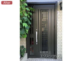 LIXIL リクシル(トステム)の玄関ドア リシェント玄関ドア3 アルミ仕様 片袖飾り仕様(ランマ無)R C84N型 ※手動仕様 施工例