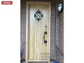 LIXIL リクシル(トステム)の玄関ドア リシェント玄関ドア3 断熱K4仕様 片開き仕様(ランマ無)L D77型 ※カザスプラス仕様 施工例