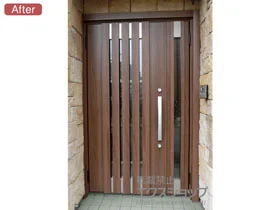 LIXIL リクシル(トステム)の玄関ドア リシェント玄関ドア3 断熱K4仕様 親子仕様(ランマ無)L M27型 ※手動仕様 施工例