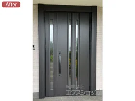 LIXIL リクシル(トステム)の玄関ドア リシェント玄関ドア3 断熱K4仕様 親子仕様(ランマ無)R G15型 ※手動仕様 施工例
