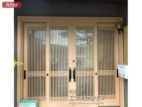 LIXIL リクシル(トステム)の玄関ドア リシェント玄関引戸2 PG仕様 4枚建戸 ランマ無 P13型 施工例