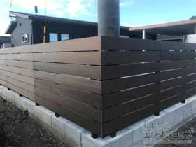 グローベンのフェンス プラドone ジョイントなし仕様 板7段H1200 隙間10mm 施工例