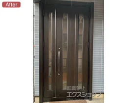 LIXIL リクシル(トステム)の玄関ドア リシェント玄関ドア3 アルミ仕様 親子仕様(ランマ無)R C16N型 ※手動仕様 施工例
