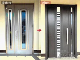 LIXIL リクシル(トステム)の玄関ドア リシェント玄関ドア3 断熱K2仕様 親子仕様(ランマ無)L G82型 ※タッチキー仕様(リモコンタイプ) 施工例
