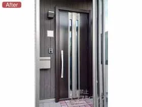 LIXIL リクシル(トステム)の玄関ドア リシェント玄関ドア3 断熱K2仕様 片開き仕様(ランマ無)R G77型 ※タッチキー仕様(リモコンタイプ) 施工例