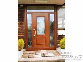 LIXIL リクシル(トステム)の玄関ドア リシェント玄関ドア3 断熱K2仕様 両袖仕様(ランマ付)R C15型 ※手動仕様 施工例