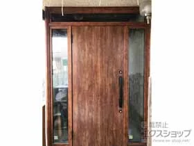 LIXIL リクシル(トステム)の玄関ドア リシェント玄関ドア3 断熱K4仕様 両袖仕様(ランマ付)L M17型 ※手動仕様 施工例