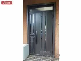LIXIL リクシル(トステム)の玄関ドア リシェント玄関ドア3 断熱K2仕様 片袖飾り仕様(ランマ付)R G15型 ※カザスプラス仕様 施工例