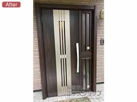 LIXIL リクシル(トステム)の玄関ドア リシェント玄関ドア3 断熱K4仕様 片袖飾り仕様(ランマ無)L M84型 ※手動仕様 施工例