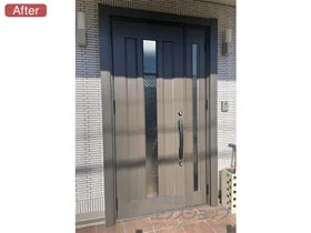 LIXIL リクシル(トステム)の玄関ドア リシェント玄関ドア3 アルミ仕様 親子仕様(ランマ無)外観左吊元 C12N型 ※手動仕様 施工例