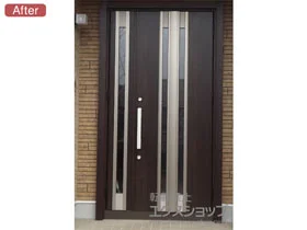 LIXIL リクシル(トステム)の玄関ドア リシェント玄関ドア3 断熱K4仕様 親子仕様(ランマ無)R G77型 ※手動仕様 施工例