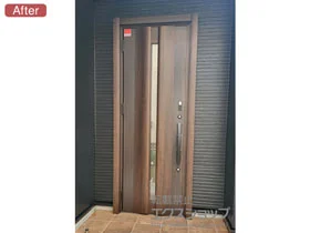 LIXIL リクシル(トステム)の玄関ドア リシェント玄関ドア3 断熱K4仕様 片開き仕様(ランマ無)外観左吊元 G12型 ※カザスプラス仕様 施工例