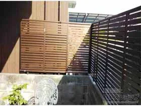 YKKAPのフェンス・柵 シンプレオフェンス3F型 横太格子 自由柱施工 施工例