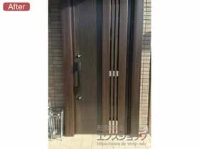 LIXIL リクシル(トステム)の玄関ドア リシェント玄関ドア3 断熱K4仕様 片開き仕様(ランマ無)外観右吊元 M83型 ※手動仕様 施工例