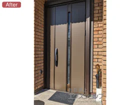 YKKAPの玄関ドア ドアリモ玄関ドア F03T型（通風）断熱2仕様 ランマ無 親子仕様（右勝手）*スマートコントロールキー（電池式ポケットKey仕様） 施工例
