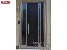 LIXIL リクシル(トステム)の玄関ドア リシェント玄関ドア3 M78型 断熱K2仕様 片袖仕様(ランマ無)外観右吊元 ※手動仕様 施工例