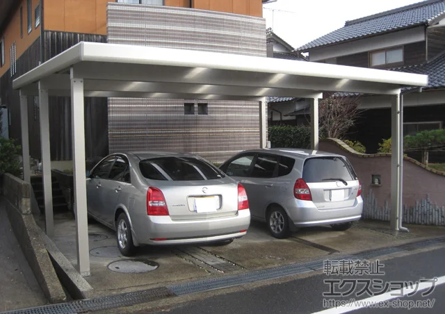 京都府京丹後市のYKKAPのカーポート ジーポートneo Bタイプ 2台用 積雪〜100cm対応 施工例