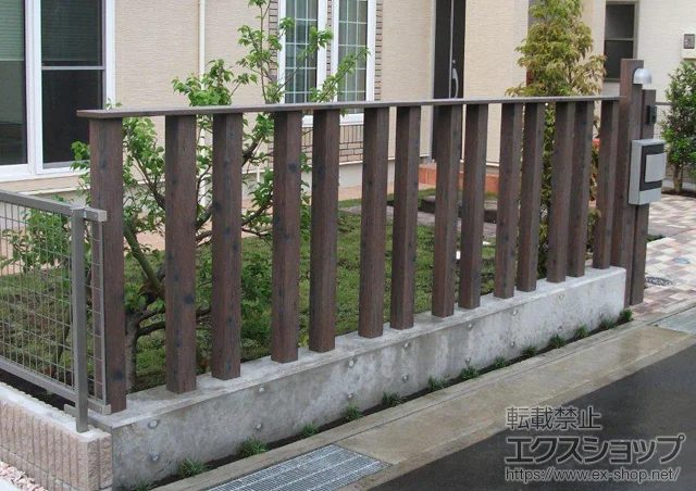 神奈川県京都市のLIXIL リクシル(TOEX)のフェンス・柵 エバーアートウッド 施工例