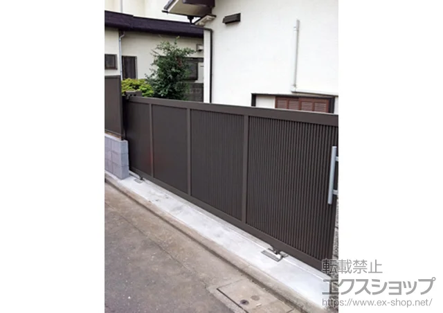 東京都川口市ののフェンス・柵、カーゲート エススライドB型 片引き 手動タイプ 施工例