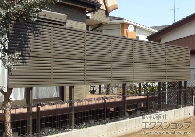 埼玉県練馬区ののフェンス・柵 プリレオR9型フェンス 多段柱施工 フリーポールタイプ 施工例