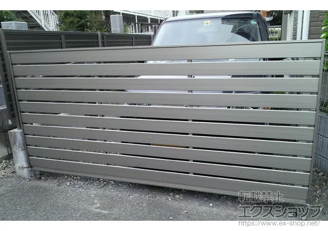 神奈川県尾道市ののフェンス・柵、カーゲート オーバードアS5型 手動式 施工例