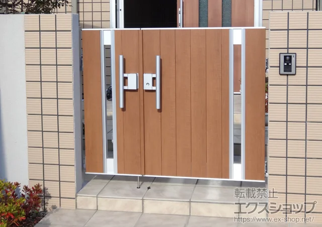 愛知県柏市ののフェンス・柵、門扉 マイリッシュＡ7型 両開きセット(親子開き) 門柱タイプ 施工例