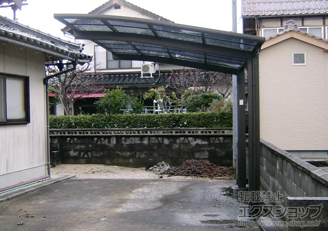 島根県松江市のLIXIL リクシル(トステム)のカーポート カーブポートシグマIII 積雪〜30cm対応 施工例