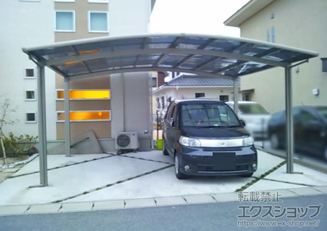 鳥取県野田市のLIXIL リクシル（トステム）のカーポート カーブポートシグマIII ワイド 積雪〜30cm対応 施工例