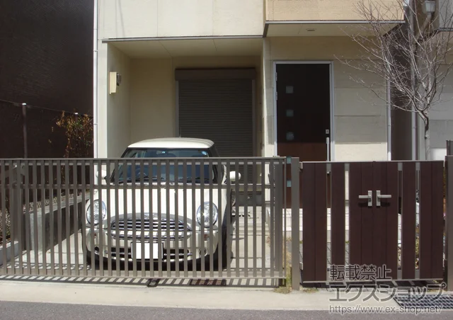 兵庫県加須市のの門扉、カーゲート ワイドオーバードアS4型 手動式 施工例