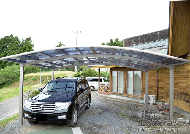 宮城県糸島市のLIXIL リクシル（トステム）のカーポート カーブポートシグマIII ワイド 施工例