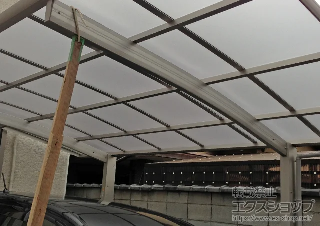 京都府三次市のLIXIL リクシル（トステム）のカーポート プレシオスポート 積雪〜20ｃｍ対応 施工例