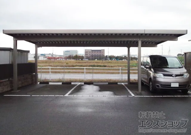 滋賀県薩摩川内市のYKKAPのカーポート カーブポートシグマIII ワイド 延長　積雪〜30cm対応 施工例