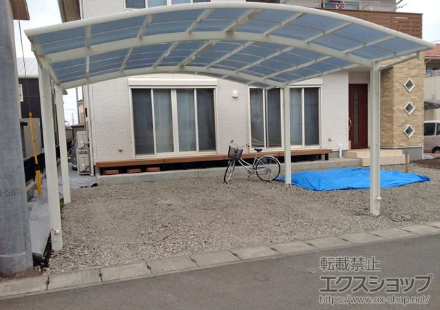 栃木県さくら市のYKKAPのカーポート レイナツインポート 積雪〜20cm対応 施工例