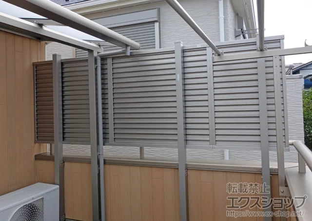 神奈川県奈良市のYKKAPのフェンス・柵 プリレオR5型フェンス アルミ多段柱施工 施工例