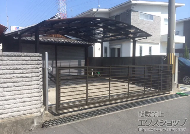 兵庫県尾道市ののフェンス・柵、カーゲート ワイドオーバードアS1型 手動式 施工例
