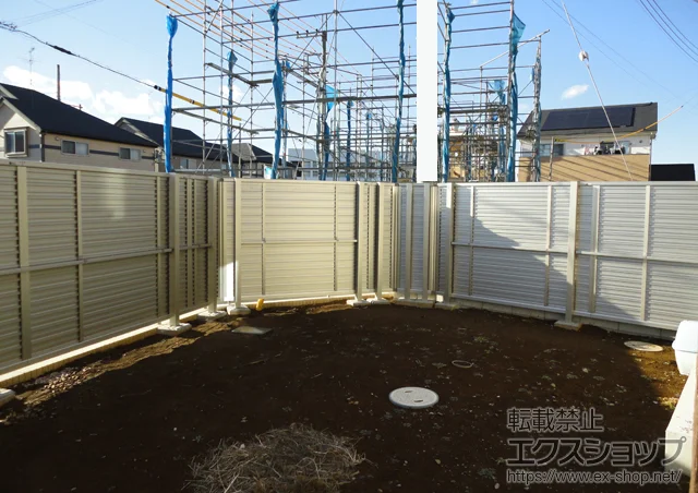 千葉県宝塚市のLIXIL リクシル(TOEX)のフェンス・柵 ビューテクトR1型 自由柱 施工例
