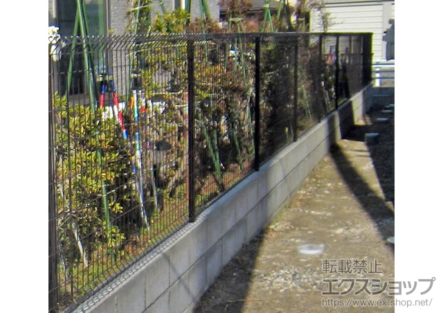 新潟県仙台市ののフェンス・柵 イーネットフェンス1F型 自由柱施工 施工例