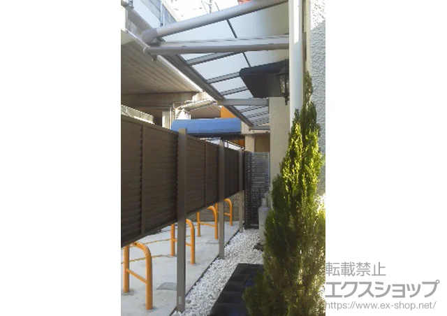 千葉県熊本市のFandFのフェンス・柵 プレスタフェンス8型 横ルーバー 多段柱タイプ 施工例