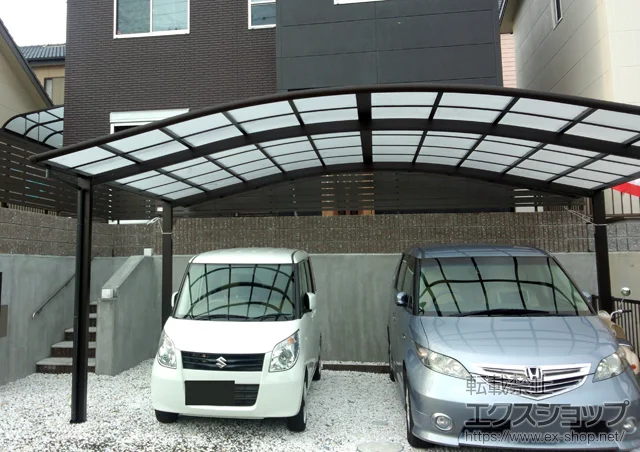 和歌山県海南市のYKKAPのカーポート レイナツインポートグラン　積雪〜20cm対応＋屋根ふき材補強部品 施工例