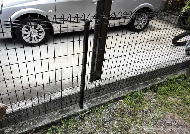 静岡県さいたま市ののカーポート、フェンス・柵 メッシュフェンスG10R フリー支柱タイプ 施工例