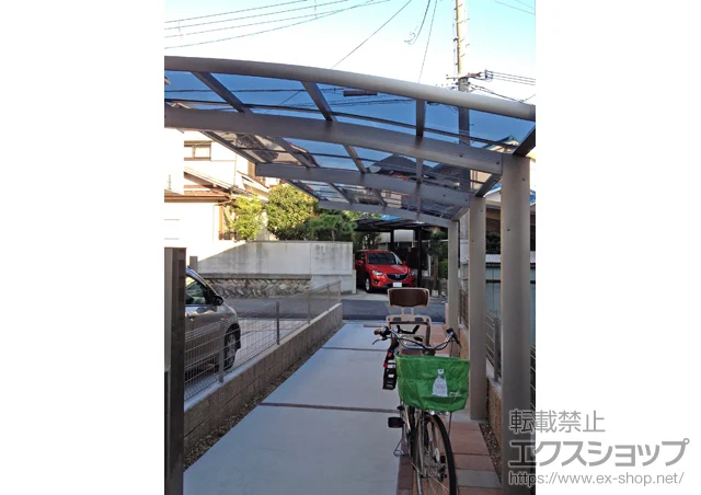 大阪府水戸市のLIXIL リクシル（トステム）のカーポート レイナポートグラン 延長　積雪〜20cm対応 施工例