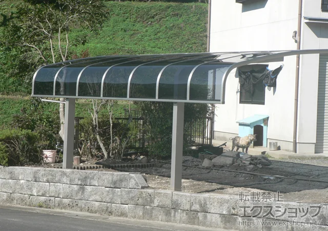 岡山県桑名市のLIXIL リクシル（トステム）のカーポート プレシオスポート アルファ 積雪〜20cm対応 施工例