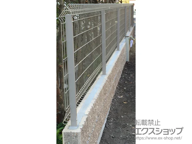 静岡県鎌ケ谷市のの門扉、フェンス・柵 メッシュフェンス G10-R 自由柱方式 施工例