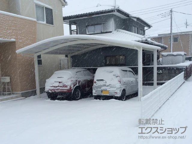 栃木県守山市のYKKAPのカーポート レイナツインポートグラン 積雪〜20cm対応 施工例