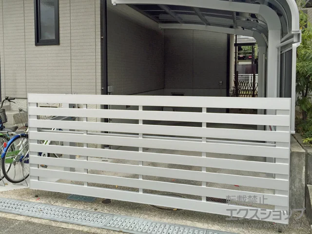 大阪府貝塚市の三協アルミのカーゲート、カーポート ラビーネ3型 電動式 施工例