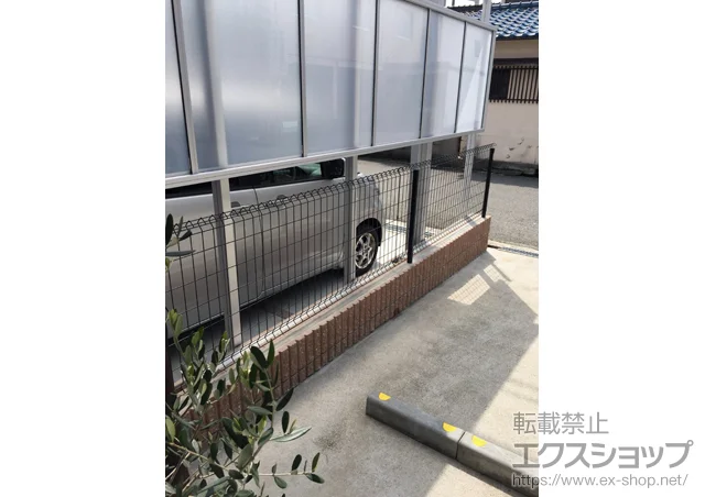 兵庫県岩国市のYKKAPのフェンス・柵 イーネットフェンス1F型 自由柱タイプ 施工例