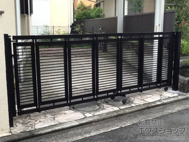 神奈川県国分寺市のYKKAPのカーゲート エクスライン伸縮ゲート1型 ノンレール 片開き 31S 施工例