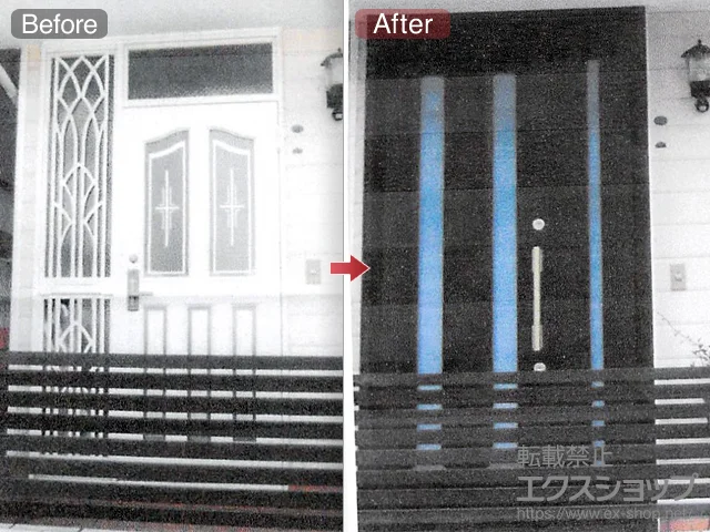 神奈川県横浜市のLIXIL リクシル（トステム）の玄関ドア ラフォースR2玄関ドア01型 親子開きドア（左吊元） 一般仕様 施工例